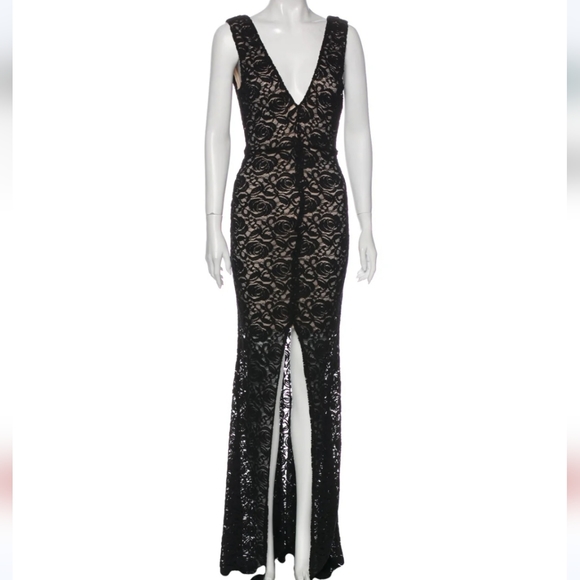 ALICE + OLIVIA Lace Pattern Long Dress size 0 black (dr2)